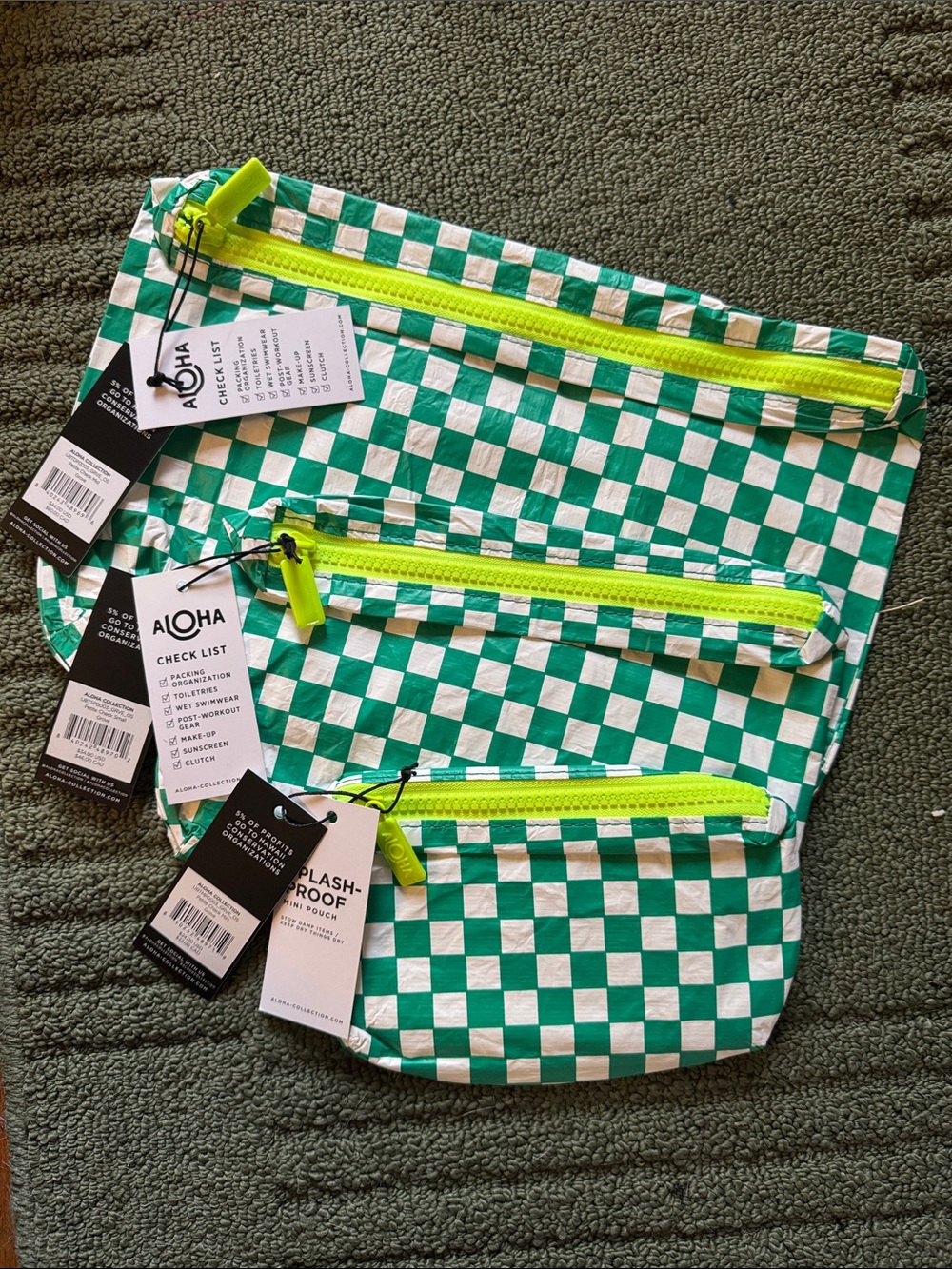 Aloha 3 pack green check - Picture 3 of 3